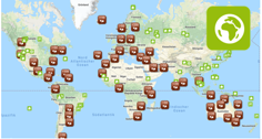 14,000 on the global Green Travel Maps